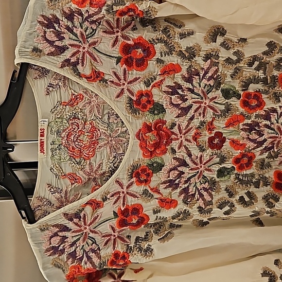 💕JOHNNY WAS💕 Leopard Rose Blouse ~ Embroidered Floral Tunic Shell Small - Picture 8 of 13